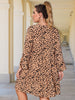 Plus Size Print 4XL Midi Dress Women's Long Sleeve A Line Elegant Casual Loose Dresses 2023 Fall Large Clothing