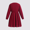 Plus Size Women Elegant Midi Dress Curvy Large Sizes Autumn 4XL 2023 Pink O Neck Long Sleeve A Line Casual Loose Party Dresses