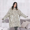 Print Hooded Sweatshirt Women Oversized Hoodie Fleece Blanket With Sleeves Leopard Pullover Female Large Sweatshirt Sudaderas