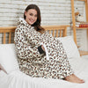 Print Hooded Sweatshirt Women Oversized Hoodie Fleece Blanket With Sleeves Leopard Pullover Female Large Sweatshirt Sudaderas