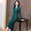 Professional Suit Women's Spring Autumn Temperament Green Suit Coat+Midi Skirt Two-piece Korean Elegant Blazers Set