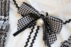 SWEETXUE Lady Bowknot Chiffon White Shirt College Wind Houndstooth Two-Piece Suit Women Set