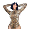 Sexy Leopard One Piece Bodysuits Top + Gloves-No Positioning Printing Women Sets Skinny Party Club Spring Summer 2022