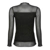 Sexy Women Blouses See Through Glitter Mesh Turtleneck Long Sleeve Sheer Blouse Casual Slim Shirt Ladies Tops Tee Clubwear