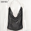 Sexy Metal Crop Tops Women 2022 Backless Bralette Tops Summer Beach Party Club Women Sequin Cropped Tank Top Camisole