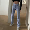 Spring 2022 Women Straight Leg Jeans Irregular Belt High Waisted Boyfriend Jeans Woman Casual Loose Harajuku Denim Pants