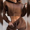 Spring Autumn Women Tracksuits Female Long Sleeve Hooded Short Sweatshirts Sweatpants 2pcs Outfits Set Casual Clothing