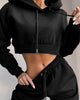 Spring Autumn Women Tracksuits Female Long Sleeve Hooded Short Sweatshirts Sweatpants 2pcs Outfits Set Casual Clothing