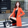 Spring Autumn Women's Blazers Jacket 2022 Korean Slim Elegant Casual Fashion Long Suit Blazer Female Tops Orange White Black Red