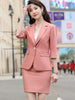 Stripes Suits Women Spring Summer Temperament Formal Half Sleeve Slim Blazer And Skirt Office Ladies Work Tops