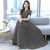 Summer 2022 Korean Short Sleeve Chiffon floral dress slim waist long skirt beach skirt