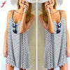 Summer Dress Sleeveless Striped Loose Mini Dress Beach Party Casual Sundress plus size tunic vestidos de fiesta