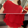 Summer Dress Women Plus Size 5XL New 2022 Loose Chiffon Cascading Ruffle Red Dresses Causal Ladies Elegant Party Cocktail Short