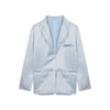 Syiwidii Blazer Women Jacket Office Lady Acetate Satin Coats Blazer Ladies Tops 2022 Clothing Sky Blue Silk Loose Spring