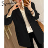 Syiwidii Suit Blazer Women 2022 Fall Winter Beige Black Jacket Women Elegant Office Lady Coats Single Breasted Notched Outwear