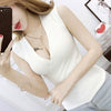 Tank Top vetement fem 11 Colors Fashion Vest Casual Sleeveless Sexy V-Neck Women Summer Korean Knitted Cotton Womens Clothes