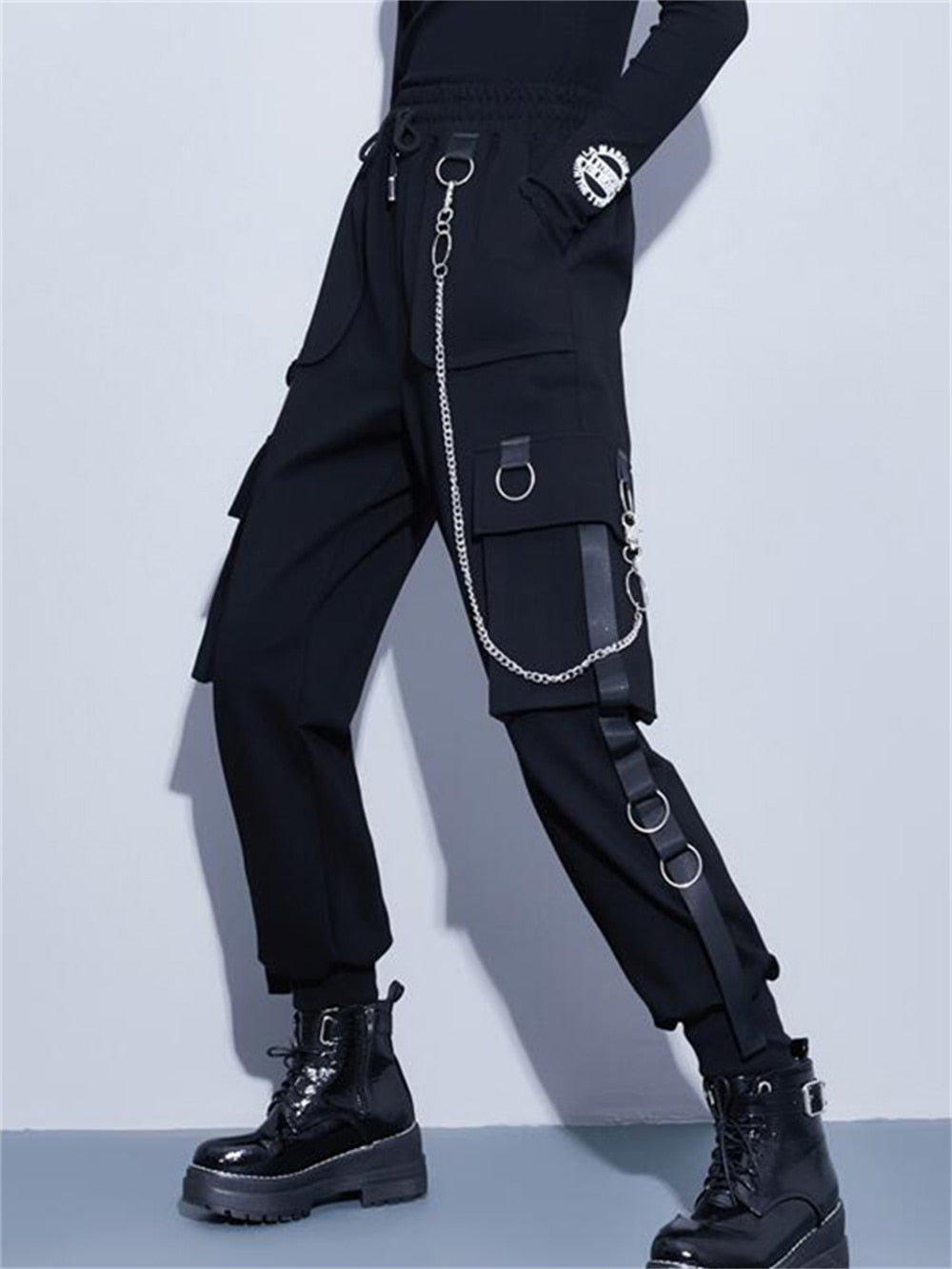 Punk Streetwear Chain Fashion High Waist Streetwear Pants