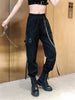 Teachwear Cargo Pants Y2k Cyber Punk Streetwear Female Aesthetic Track Casual High Waist Slim Joggers Women Chain Trousers