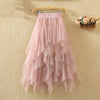 Tulle Skirts Womens Faldas Mujer Moda 2023 Elastic High Waist Mesh Tutu Maxi Pleated Long Midi Saias Jupe Women's Skirt