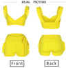 Two Piece Set 2023 Summer women crop tops High Waist Shorts 2pcs Ruffles Bow outfits Ladies Yellow Slim matching Clothes sets