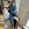 Two Piece Set Women Outfits Plus Size Sets Top Clothing Pant Suits Vacation Clothes Spring 2023 Korea Style Striped Cardigan