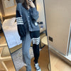 Two Piece Set Women Outfits Plus Size Sets Top Clothing Pant Suits Vacation Clothes Spring 2023 Korea Style Striped Cardigan