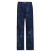 WeiYao Tie Dye Print Blue Baggy Mom Jeans Woman High Waist Casual Loose Wide Leg Denim Trousers Female Korean Streetwear