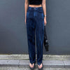 WeiYao Tie Dye Print Blue Baggy Mom Jeans Woman High Waist Casual Loose Wide Leg Denim Trousers Female Korean Streetwear