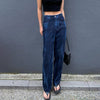 WeiYao Tie Dye Print Blue Baggy Mom Jeans Woman High Waist Casual Loose Wide Leg Denim Trousers Female Korean Streetwear