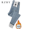 Winter Thick Pant Velvet Women High Waist Skinny Jeans Fleece Warm Slim fit Stretch Ladies Casual Denim Pencil Pants RZBY615