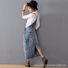 Women  Loose Maxi Denim Dress S-5XL Suspenders Strap Ladies Ripped Bib Blue Dresses Plus Size 2022 Holes Jean Dress