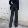 Women Jeans Casual Solid Black Loose Wide Leg Thickening Denim Female Bottoms High Waist Streetwear Korean Style Boyfriends Chic