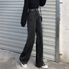 Women Jeans Casual Solid Black Loose Wide Leg Thickening Denim Female Bottoms High Waist Streetwear Korean Style Boyfriends Chic