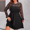 Women Plus Size 4XL Lace Long Sleeves Midi Evening Party Dresses Elegant Birthday Formal Dress 2023 Autumn Clothing