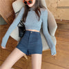 Women Shorts Jeans Sheath Summer Side Zipper High Waist Sexy Slim Ins Chic Bodycon Korean Ins All-match Kpop Y2k Ulzzang