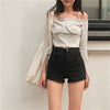 Women Shorts Jeans Sheath Summer Side Zipper High Waist Sexy Slim Ins Chic Bodycon Korean Ins All-match Kpop Y2k Ulzzang