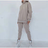 Women Tracksuit Two Piece Sets Winter Fleece Sweatshirts Suit Oversized Hoodies Jogger Pant Sets Casual Solid Sportswear Suit