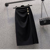 Women's Autumn Long Sleeve Casual Blazer Coat Midi Skirt Two Piece Korean Chic Elegant Black Professional Suit Set