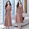 Women's Autumn Winter Suit Jacket Dress Set 2023 Korean Elegant Temperament Blazers Suspender Midi Skirt Two-piece