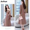 Women's Autumn Winter Suit Jacket Dress Set 2023 Korean Elegant Temperament Blazers Suspender Midi Skirt Two-piece