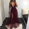 Women's Deep V Neck Sleeveless Elegant Formal Prom Long Maxi Cocktail Party Ball Gown Bandage Blackless Dress Red Black XL