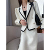 Women's Suit Coat Temperament Midi Skirt Two-piece Korean Chic Elegant Spring and Autumn Casual Blazers Jacket Set