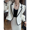 Women's Suit Coat Temperament Midi Skirt Two-piece Korean Chic Elegant Spring and Autumn Casual Blazers Jacket Set