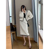 Women's Suit Coat Temperament Midi Skirt Two-piece Korean Chic Elegant Spring and Autumn Casual Blazers Jacket Set