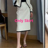 Women's Suit Coat Temperament Midi Skirt Two-piece Korean Chic Elegant Spring and Autumn Casual Blazers Jacket Set