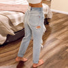 Women's Stretch Hole Slim Denim Pants Street Wear Women Skinny Jeggings Jeans Mom Ripped Slimming Denim Pants Low Rise Jeans