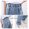 Womens Wide Leg Jeans Loose Denim Pants  Casual  Cropped Pants Denim Bloomers Boy Friends Mom Jean 3XL Plus Size 46 ouc205