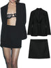 ZA early autumn women's all-match with shoulder pad slim fit suit jacket and high-waist skirt professional wear office