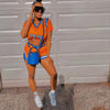 hirigin Two Piece Set Women Sexy Print Short Sleeve T-shirt+biker Shorts Summer Matching Sets Tracksuit Sweatwear Streetwear