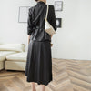 comfortable loose office lady skirt suits solid Satin suit and long a-line skirt  work style skirt suits